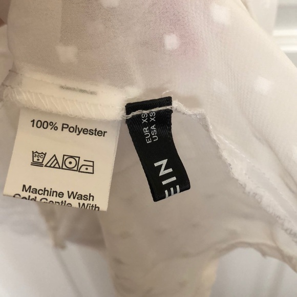 Shein NWOT Tie Backless Swiss Dot Lace Trim Dress - Picture 5 of 5